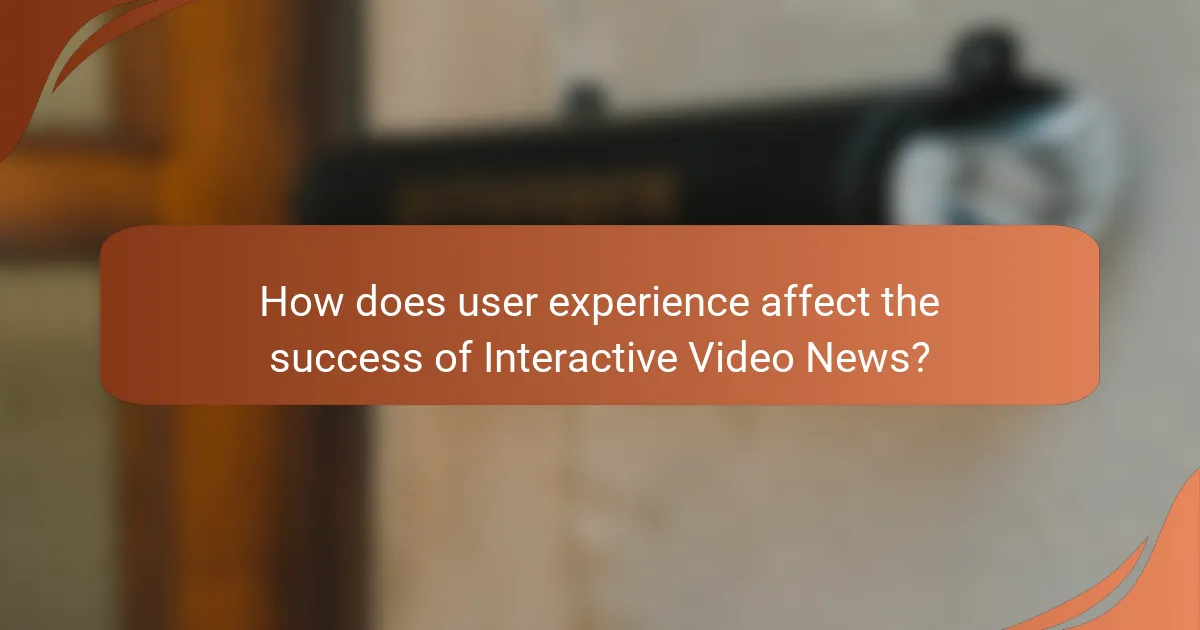 How does user experience affect the success of Interactive Video News?