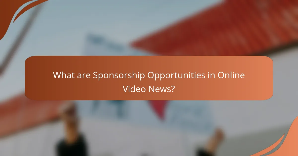 What are Sponsorship Opportunities in Online Video News?