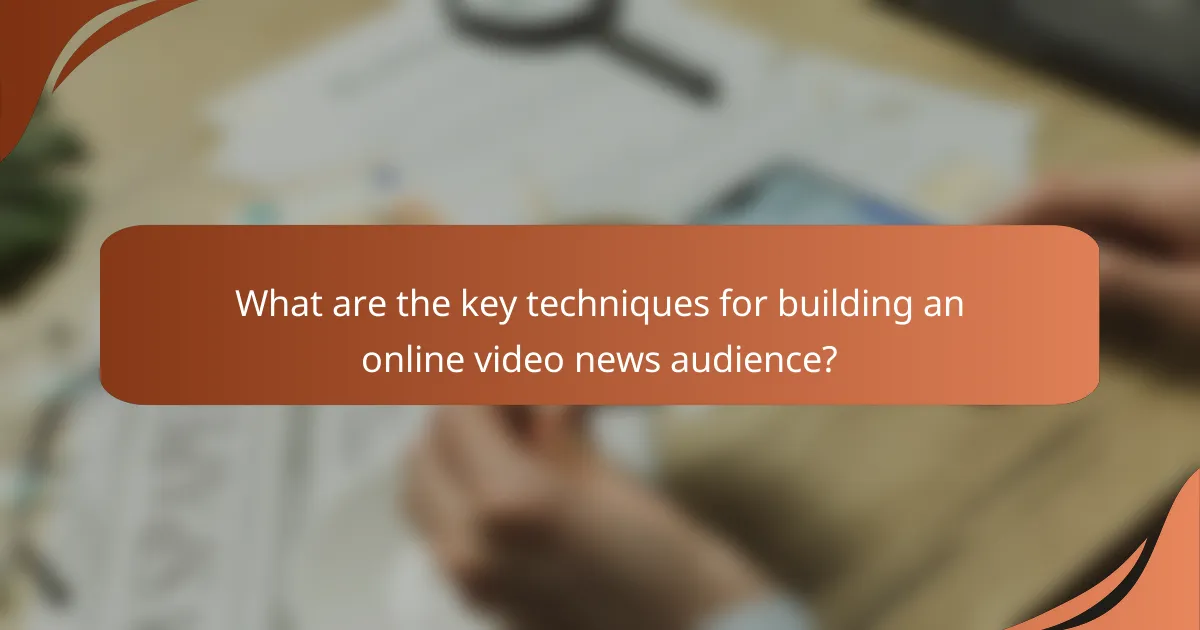 What are the key techniques for building an online video news audience?