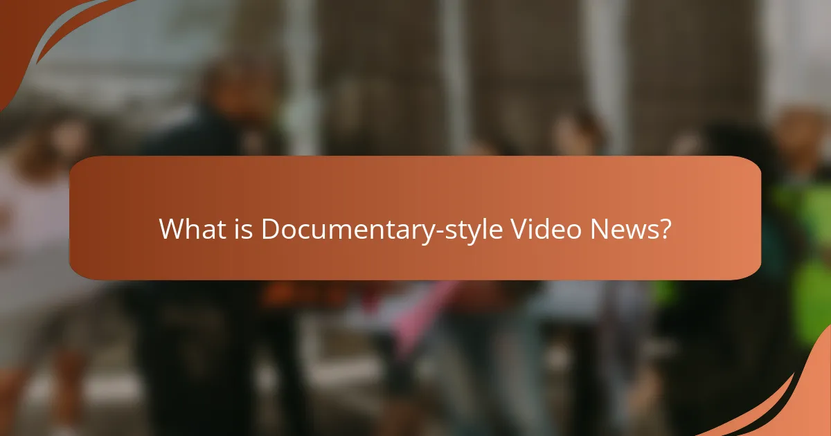 What is Documentary-style Video News?