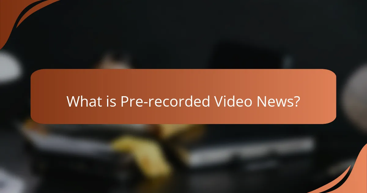 What is Pre-recorded Video News?