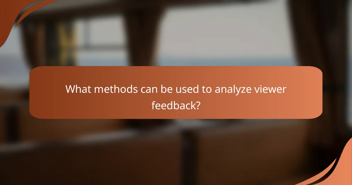 What methods can be used to analyze viewer feedback?